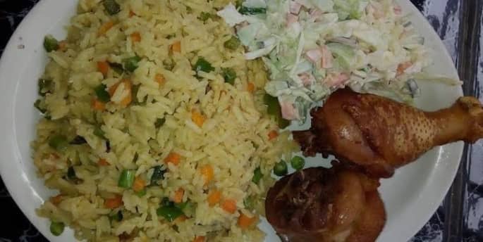 Fried Rice, Salad & Chicken